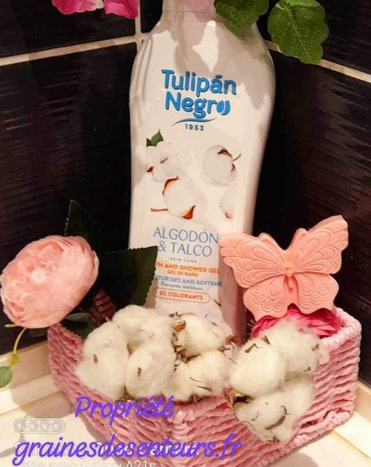 Gel douche et bain Tulipan Negro coton et talque 650ml